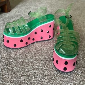 Sugar Thrillz One in a Melon Platform Sandals